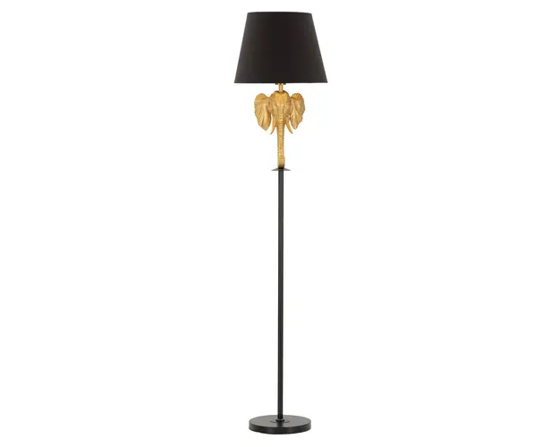 Lampadar, Mauro Ferretti, Elephant, Ø 37 x 164 cm, polirasina/fier/hartie/textil, auriu/negru