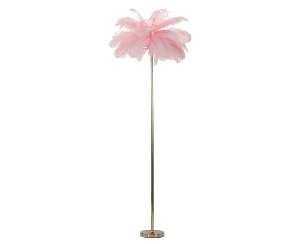 Lampadar Palm Pink, Mauro Ferretti, Ø55 x 160 cm, 3 x E14, 40W, fier, roz/auriu