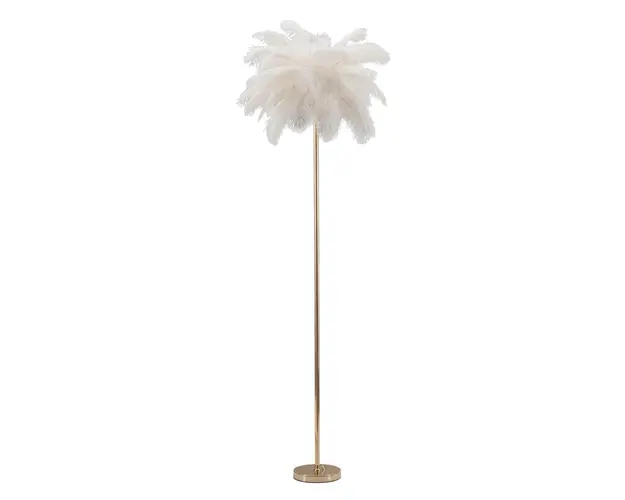 Lampadar Palm White, Mauro Ferretti, Ø55 x 160 cm, 3 x E14, 40W, fier, auriu/alb