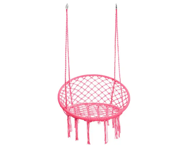 Leagan gradina/terasa Circle Doira, Homla, 82x60x115-138 cm, bumbac/poliester, fucsia