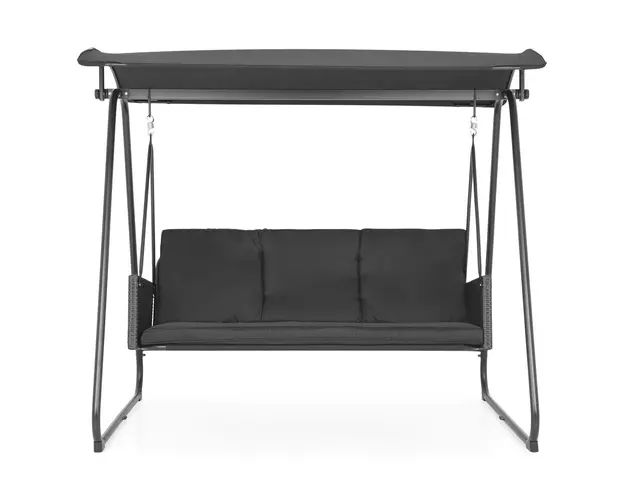 Leagan cu 2 locuri, Bilbao, L.210 l.138 H.182 cm, otel, negru