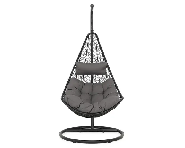 Leagan, New Carousel, L.80 l.70 H.130 cm, otel, negru/gri