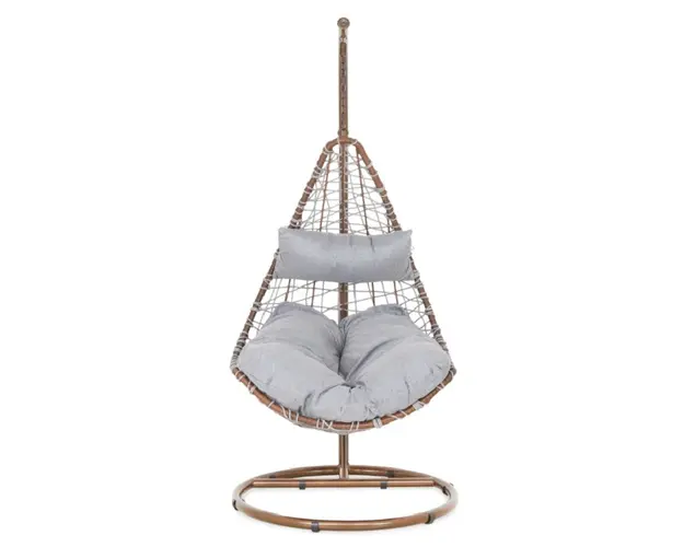 Leagan pentru gradina/terasa Dallas, 80x70x190 cm, otel, maro/gri