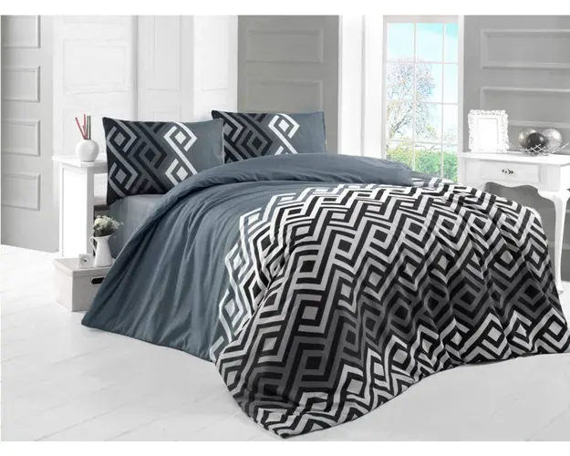 Lenjerie de pat dubla king size, Victoria, Yaren 121VCT62367, 3 piese, amestec bumbac, multicolor