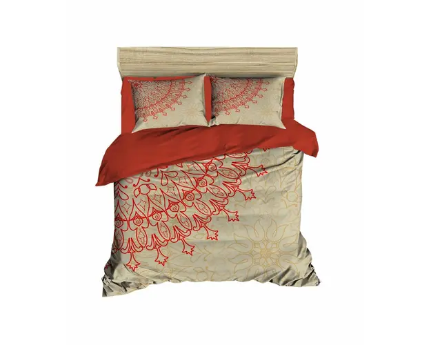 Lenjerie de pat dubla X-mas 434, Pearl Home, 3 piese, 200x220 cm, amestec bumbac, multicolor