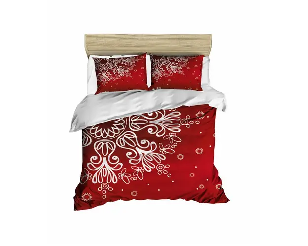 Lenjerie de pat dubla Xmas-427, Pearl Home, 3 piese, amestec bumbac, multicolor