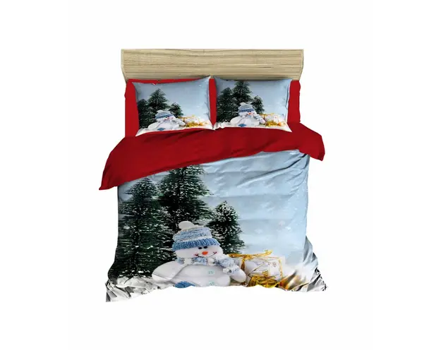 Lenjerie de pat dubla Xmas-431, Pearl Home, 3 piese, amestec bumbac, multicolor