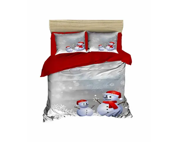 Lenjerie de pat dubla Xmas-438, Pearl Home, 3 piese, amestec bumbac, multicolor