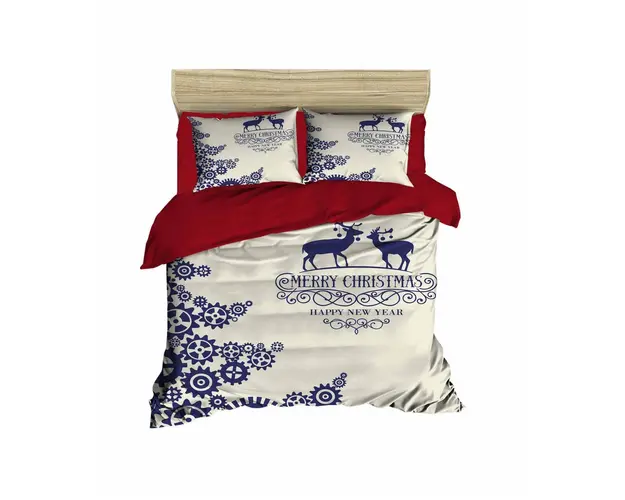 Lenjerie de pat dubla Xmas-463 Pearl Home, 3 piese, amestec bumbac, multicolor