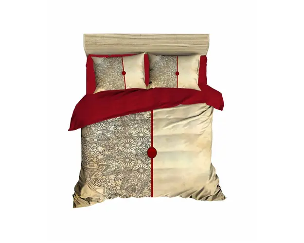 Lenjerie de pat dubla Xmas-465 Pearl Home, 3 piese, amestec bumbac, multicolor