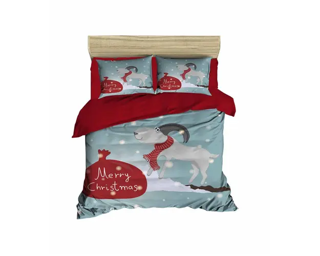 Lenjerie de pat dubla Xmas-468 Pearl Home, 3 piese, amestec bumbac, multicolor