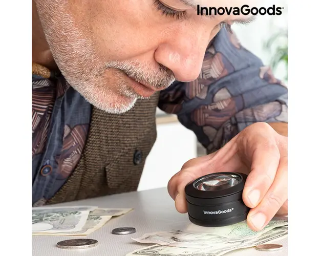 Lupa de buzunar cu LED Magle, InnovaGoods, Marire x5, Ø5 x 3 cm