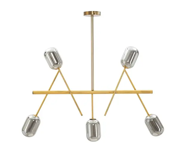 Lustra Glam Galaxy, Mauro Ferretti, 100 x 10 x 80 cm, 5 x E14, 20W, fier/sticla, auriu