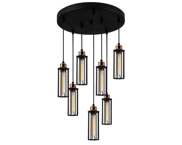Lustra Likya N-1014, Noor, 40 x 113 cm, 5 x E27, 100W, negru