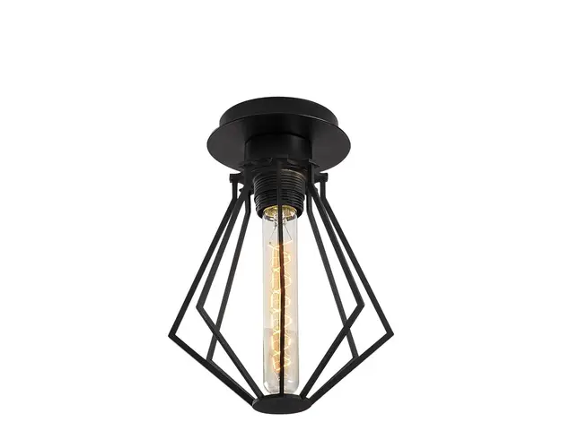 Plafoniera Oylat N-1039, Noor, 18 x 25 cm, 1 x E27, 100W, negru