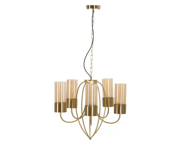 Lustra Versailles, Mauro Ferretti, Ø60 x 103 cm, 5 x E27, 20W, fier/sticla, auriu