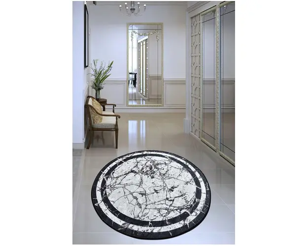 Covor, Marmor DJT , Catifea, Alb/Negru
