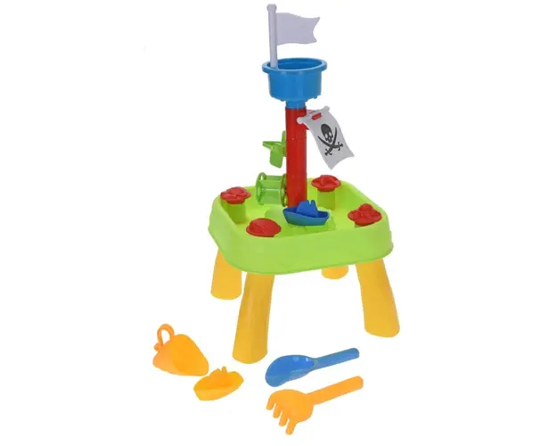 Masa cu accesorii pentru nisip, 30x30x59 cm, 20 piese, polipropilena, multicolor