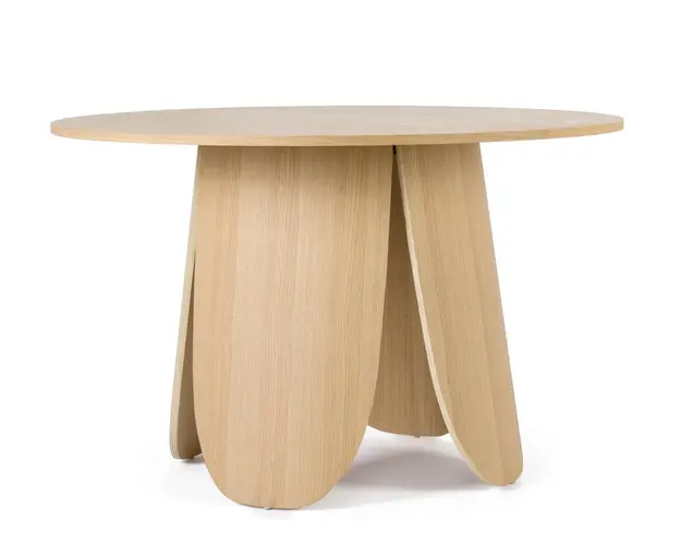 Masa dining 6 persoane Jordyn, Bizzotto, Ø120 x 75 cm, MDF furniruit/placaj