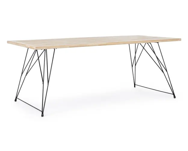 Masa District, Bizzotto, 200 x 90 x 76 cm, lemn de arbore de cauciuc/otel