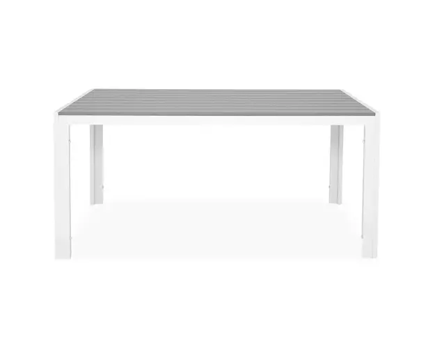 Masa dreptunghiulara mica Encore, 150x90x74 cm, aluminiu, alb/gri