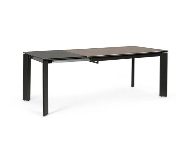 Masa extensibila Briva, Bizzotto, 140/200 x 90 x 76 cm, otel, gri/negru
