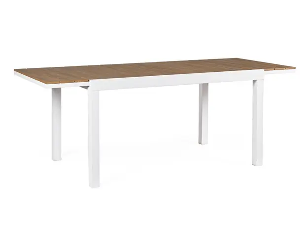 Masa extensibila pentru gradina Elias, Bizzotto, 140-200 x 90 x 75 cm, aluminiu, alb