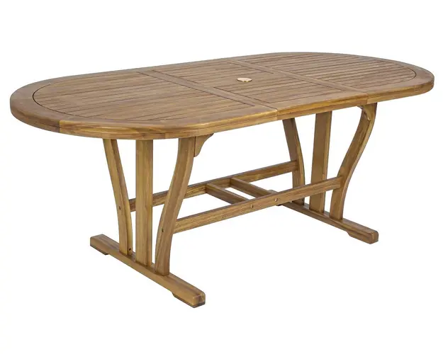 Masa extensibila pentru gradina Oval Noemi, Bizzotto, 150-200 x 90 x 74 cm, lemn de salcam