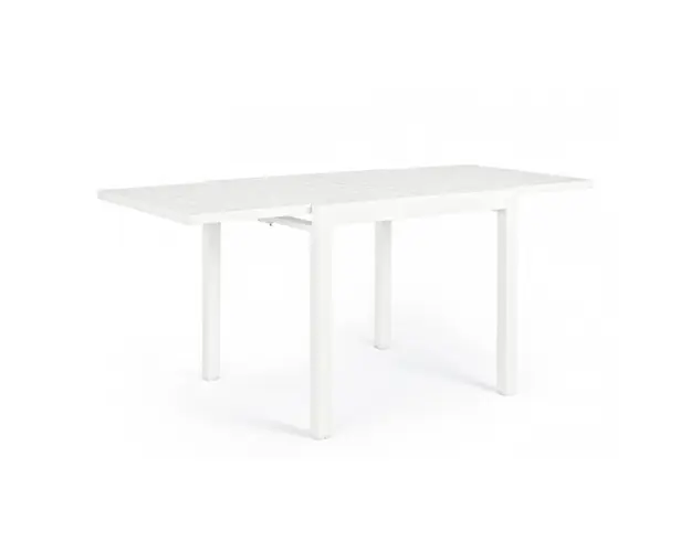 Masa extensibila pentru gradina Pelagius, Bizzotto, 83-166 x 80 x 75 cm, aluminiu, alb