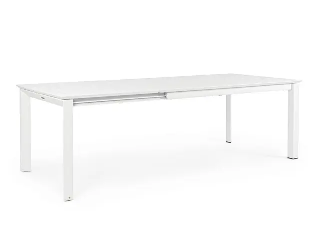 Masa extensibila pentru gradina/terasa Konnor, Bizzotto, 160/240 x 100 x 76 cm, aluminiu, alb