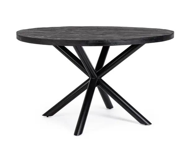 Masa Hastings Round, Bizzotto, Ø 130 x 76 cm, otel/lemn de mango