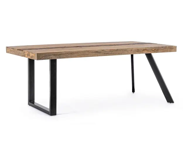 Masa Manchester, Bizzotto, 200x100x77 cm, lemn de mango/otel