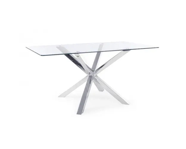 Masa May, Bizzotto, 160 x 90 x 76 cm, otel cromat/sticla temperata
