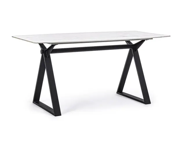 Masa Paloma, Bizzotto, 160 x 90 x 76 cm, otel/sticla temperata