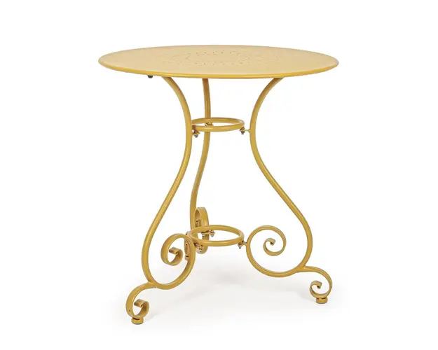 Masa pentru gradina Etienne, Bizzotto, Ø70 x 72 cm, otel, ocru