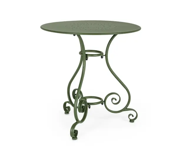 Masa pentru gradina Etienne, Bizzotto, Ø70 x 72 cm, otel, verde