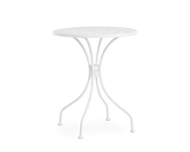 Masa pentru gradina Lizette, Bizzotto, Ø60 x 71 cm, otel, finisaj mat, alb