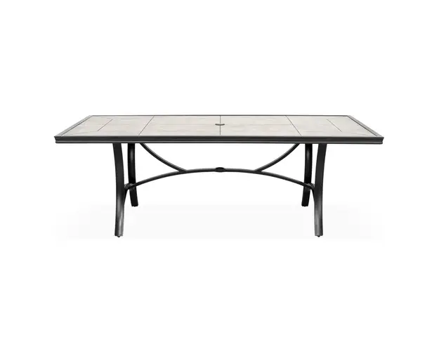 Masa pentru gradina/terasa Sydney, 213x106.2x73.3 cm, aluminiu/ceramica, negru/gri