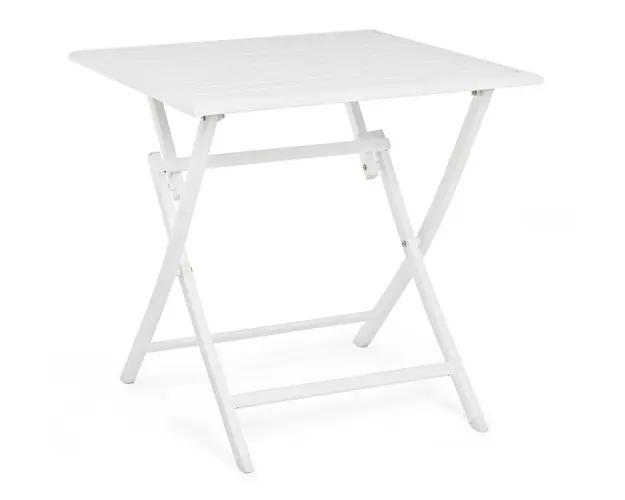 Masa pliabila pentru gradina Elin, Bizzotto, 70 x 70 x 71 cm, aluminiu, alb