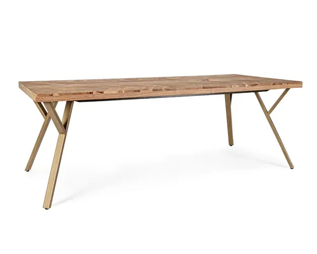 Masa Raida, Bizzotto, 220x100x76 cm, lemn de salcam/otel