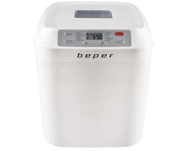 Masina de paine BC.130, Beper, 550 W, afisaj digital LCD, 3 grade de rumenire, 12 programe presetate