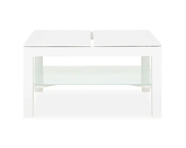 Masuta cafea exterior Zendo, 59x74x39/58 cm, aluminiu, alb