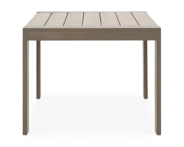 Masuta colt pentru gradina/terasa Tropicana, 55.9x61.3x50.9 cm, aluminiu, maro/bej