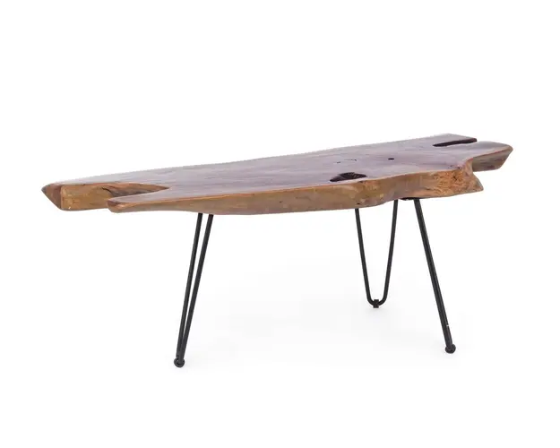 Masuta de cafea Adanya, Bizzotto, 100 x 40 x 40 cm, radacina de lemn de tec/otel