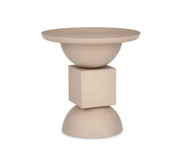 Masuta de cafea Alka, Bizzotto, Ø40.5 x 41.5 cm, otel, finisaj mat, bej