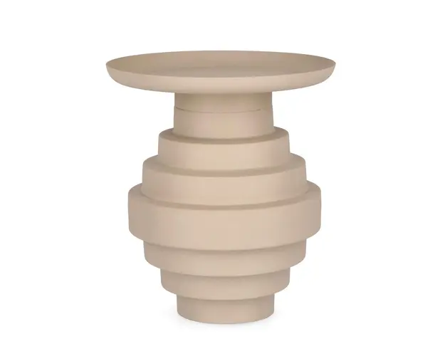 Masuta de cafea Amba, Bizzotto, Ø35.5 x 40 cm, otel, finisaj mat, bej