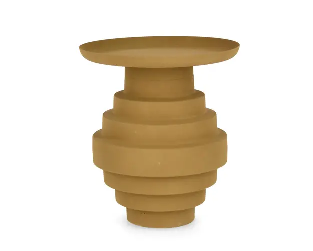 Masuta de cafea Amba, Bizzotto, Ø35.5 x 40 cm, otel, finisaj mat, galben mustar