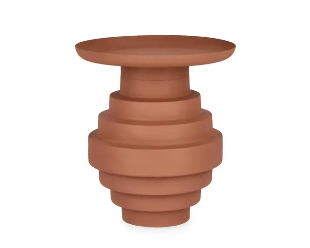 Masuta de cafea Amba, Bizzotto, Ø35.5 x 40 cm, otel, finisaj mat, teracota