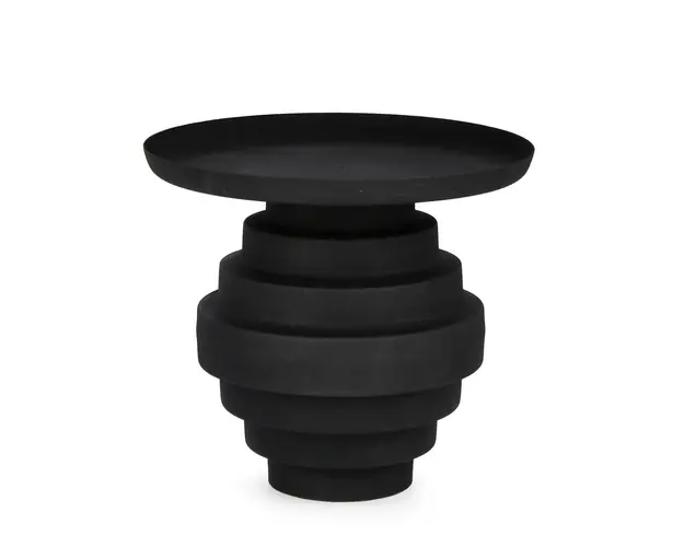 Masuta de cafea Amba, Bizzotto, Ø40 x 35 cm, otel, finisaj mat, negru