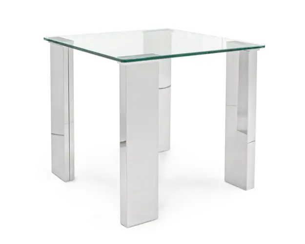 Masuta de cafea Arley, Bizzotto, 55 x 55 x 51 cm, MDF cu invelis de otel/sticla temperata